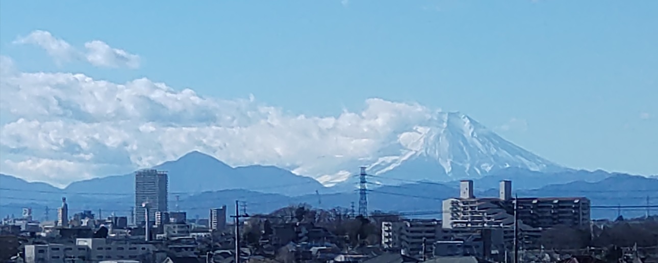 所沢市 下安松1045付近から眺める富士山_2023年1月4日10時50分